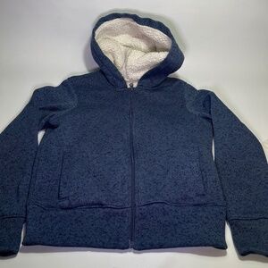 Old Navy Sherpa Lined Zip Hoodie Blue Youth 10/12 (L)
